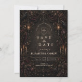 Betoverde Whimsy Goth Trouwdag Save The Date (Voorkant)