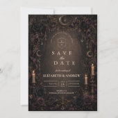 Betoverde Whimsy Goth Trouwdag Save The Date (Voorkant)