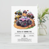 Betoverde wielen Monster Truck Verjaardag Kaart (Staand voorkant)