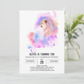 Betoverde Wilde Leeuw Verjaardag Kaart (Staand voorkant)