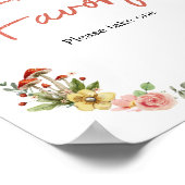 Betoverde Wildflower Mushroom Baby shower Gunsten Poster (Hoek)