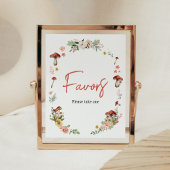 Betoverde Wildflower Mushroom Baby shower Gunsten Poster