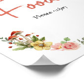 Betoverde Wildflower Mushroom Baby shower Voedsel Poster (Hoek)