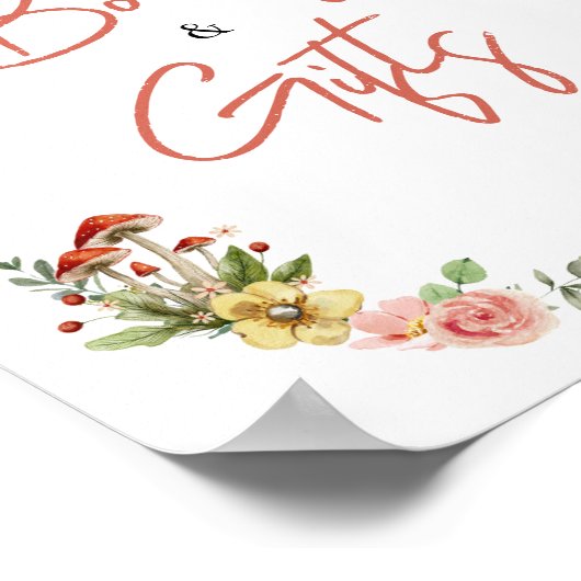 Betoverde Wildflower Mushroom Boeken en Geschenken Poster (Hoek)