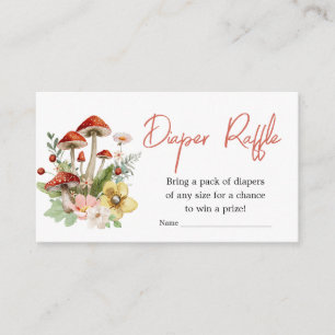 Betoverde Wildflower Paddestoel Luier Raffle Informatiekaartje