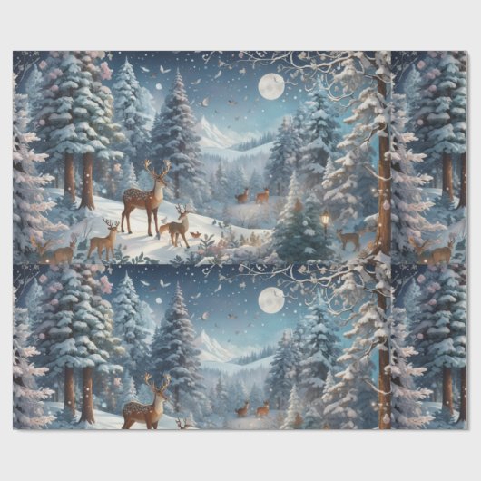 "Betoverde Winter Bossen - Cadeaupapier (Vlak)