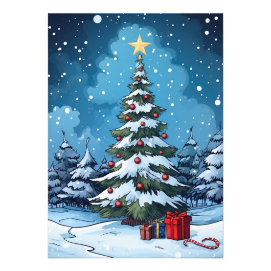 Betoverde Winter Eve Foto Afdruk (Voorkant)