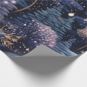 Betoverde Winter Forest Kerstmis Cadeaupapier (Hoek)
