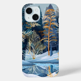 Betoverde Winter Forest telefoonhoes iPhone 15 Case
