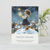 Betoverde Winter Kerstmis Feestdagenkaart (Staand voorkant)