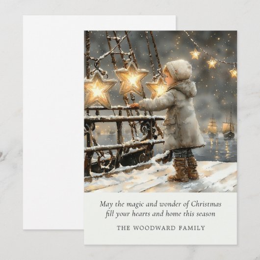 Betoverde Winter Magische Kerstmis Feestdagenkaart (Voorkant / Achterkant)