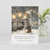 Betoverde Winter Magische Kerstmis Feestdagenkaart (Staand voorkant)