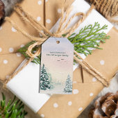 Betoverde winter waterverf cadeaubijlage - dennenb cadeaulabel