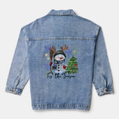 Betoverde Winter Wonderland Kerst Denim Jas Jacket (Achterkant)