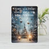 Betoverde Winter Wonderland Nieuwjaar Feestdagenkaart (Staand voorkant)