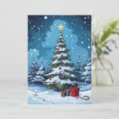 Betoverde Winteravond Feestdagenkaart (Staand voorkant)