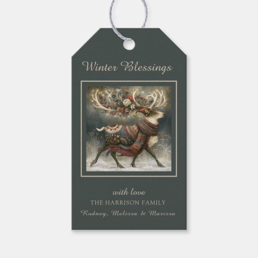 Betoverde Winterbeer Cadeaulabel (Voorkant)
