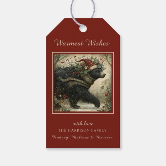 Betoverde Winterbeer Cadeaulabel (Voorkant)