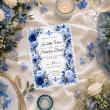 Betoverde Winterblauwe Elegante Bruiloft