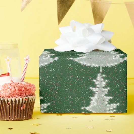 Betoverde Winterglans Kerstboom Cadeaupapier (Verjaardagsfeest)