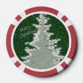 Betoverde Winterglans Kerstboom Poker Chips (Achterkant)