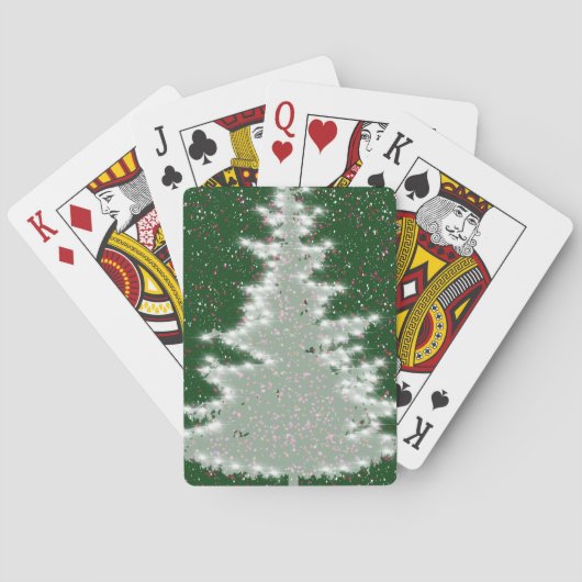 Betoverde Winterglans Kerstboom Pokerkaarten (Achterkant)