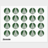 Betoverde Winterglans Kerstboom Ronde Sticker (Vel)