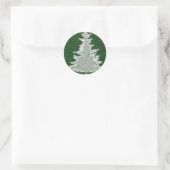 Betoverde Winterglans Kerstboom Ronde Sticker (Tas)