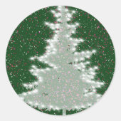 Betoverde Winterglans Kerstboom Ronde Sticker (Voorkant)
