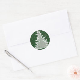 Betoverde Winterglans Kerstboom Ronde Sticker