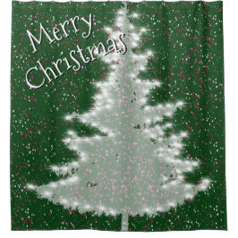 Betoverde wintergloed kerstboom douchegordijn