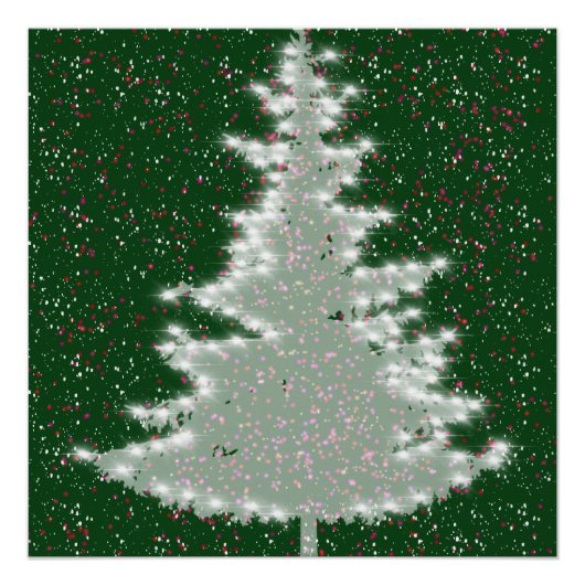 Betoverde wintergloed kerstboom perfect poster (Voorkant)