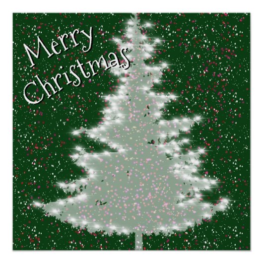 Betoverde wintergloed kerstboom perfect poster (Voorkant)