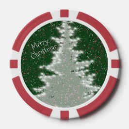 Betoverde wintergloed kerstboom poker chips