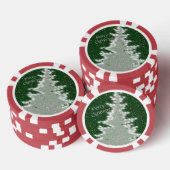 Betoverde wintergloed kerstboom poker chips (Opstapeling)