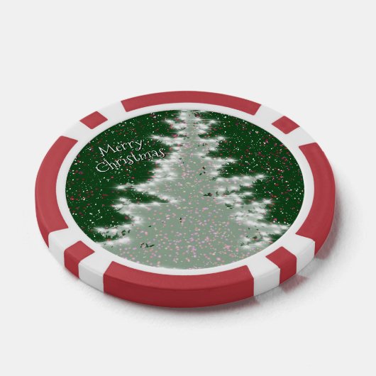 Betoverde wintergloed kerstboom poker chips (Enkel)