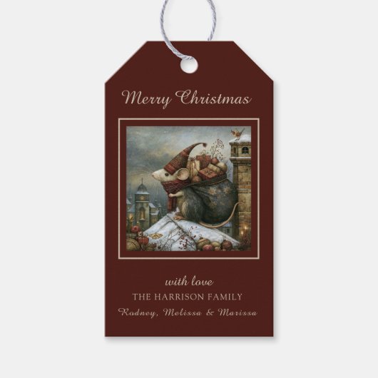 Betoverde Wintermuis Cadeaulabel (Voorkant)