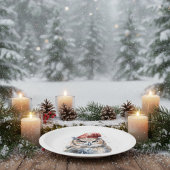 betoverde winteruil papieren bordje