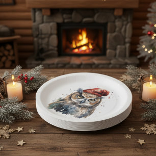 betoverde winteruil papieren bordje