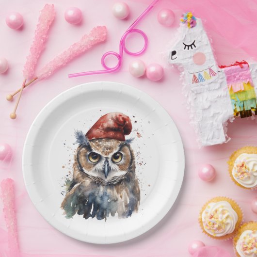 betoverde winteruil papieren bordje (Feest)