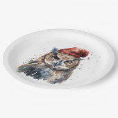 betoverde winteruil papieren bordje (Gekanteld)