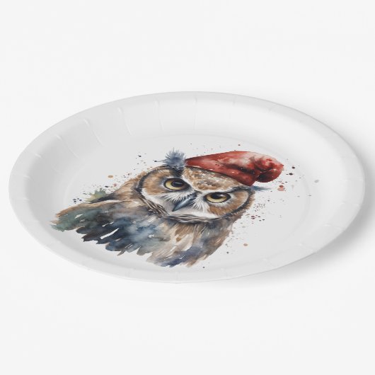 betoverde winteruil papieren bordje (Gekanteld)