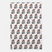 betoverde winteruil theedoek (Verticaal)