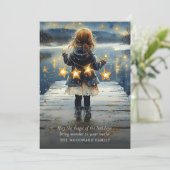 Betoverde wintervakantie feestdagenkaart (Staand voorkant)