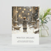 Betoverde Wintervakantie Feestdagenkaart (Staand voorkant)