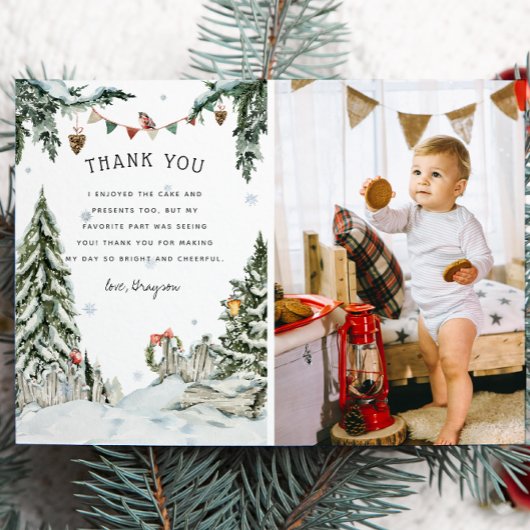 Betoverde Winterwoud Verjaardag Bedankt