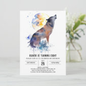 Betoverde Woodland Wolf Verjaardag Kaart (Staand voorkant)