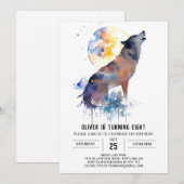 Betoverde Woodland Wolf Verjaardag Kaart (Voorkant / Achterkant)