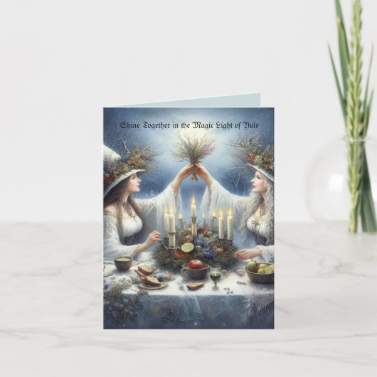 Betoverde Yuul Viering Plat Kerstkaart Kaart (Voorkant)