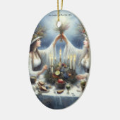 Betoverde Yuul Viering Plat Kerstkaart Keramisch Ornament (Links)